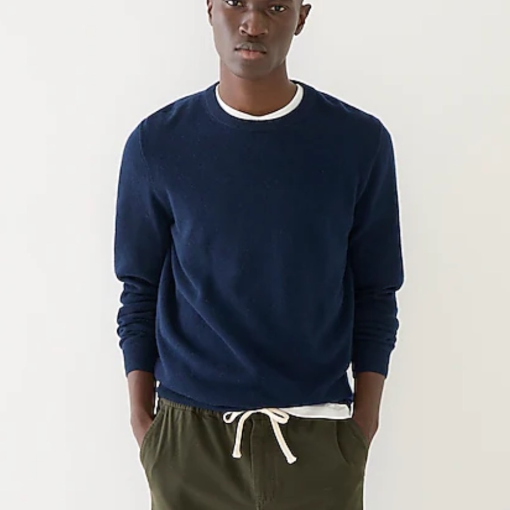 J. Crew 100% Cashmere Crewneck Navy Sweater